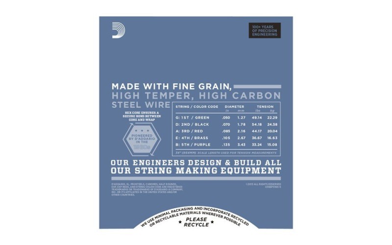 D'ADDARIO EPS160-5 - струны для 5-ти струнной бас-гитары