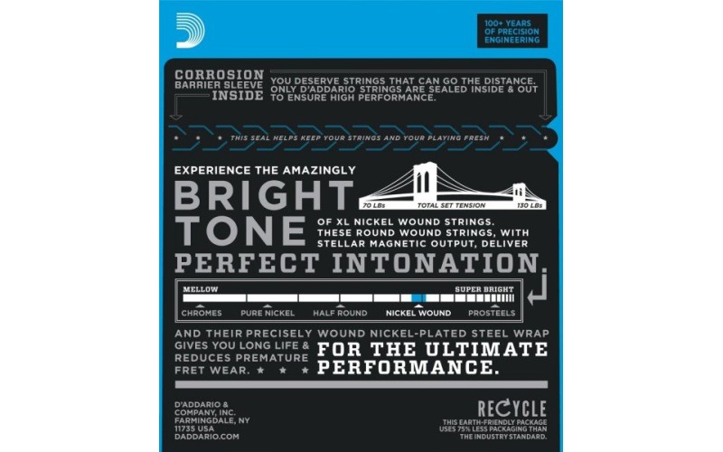 D'ADDARIO EXL110+ - струны для электрогитары