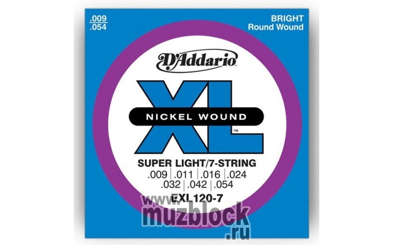 D'ADDARIO EXL120-7 - струны для электрогитары