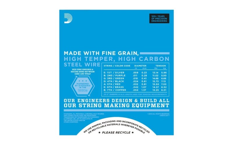 D'ADDARIO EXL120-7 - струны для электрогитары
