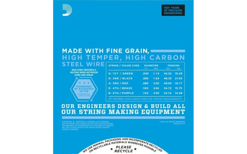 D'ADDARIO EXL170-5 - струны для 5-ти струнной бас-гитары