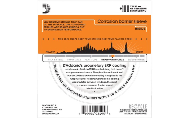 D'ADDARIO EXP15 - струны для акустической гитары