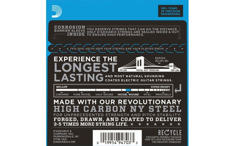 D'ADDARIO EXP120  - струны для электрогитары