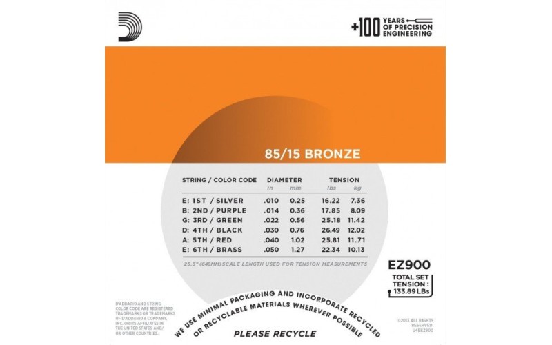 D'ADDARIO EZ900 - струны для акустической гитары