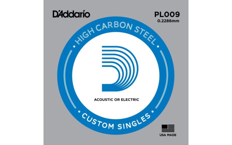 D'ADDARIO PL009 - Plain Steel - одиночная струна .009