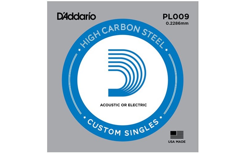 D'ADDARIO PL009 - Plain Steel - одиночная струна .009