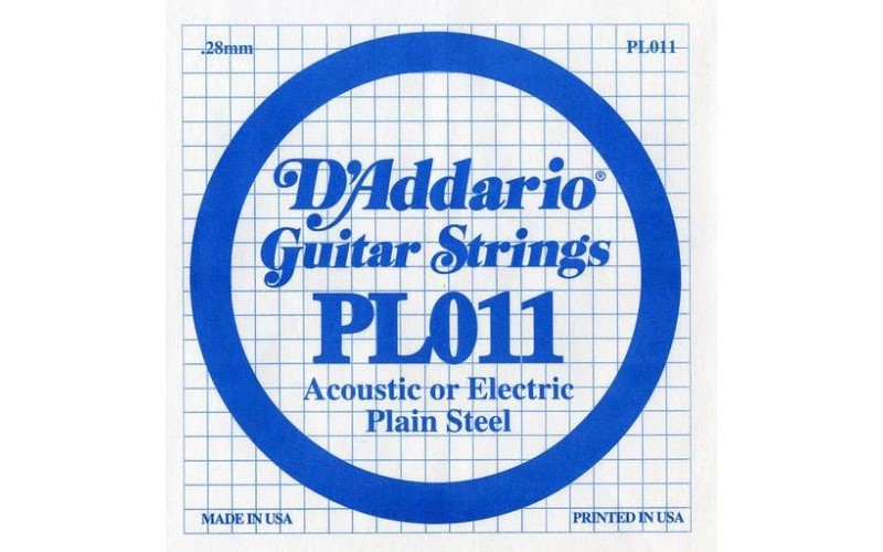 D'ADDARIO PL011 - Plain Steel - одиночная струна  .011