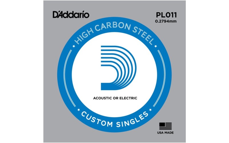 D'ADDARIO PL011 - Plain Steel - одиночная струна  .011