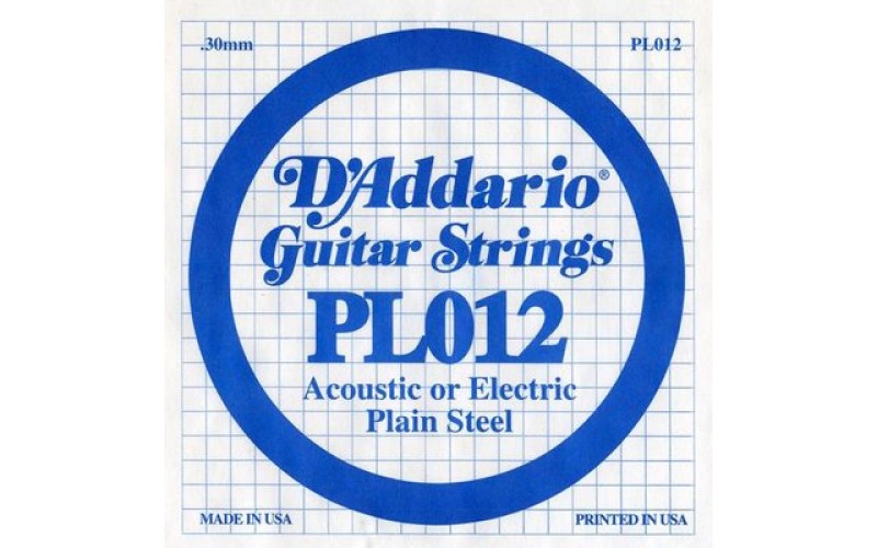 D'ADDARIO PL012 - Plain Steel - одиночная струна .012