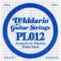 D'ADDARIO PL012 - Plain Steel - одиночная струна .012