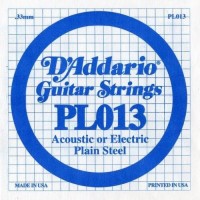 D'ADDARIO PL013 - Plain Steel - одиночная струна .013