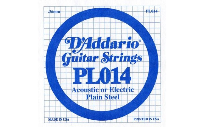 D'ADDARIO PL014 - Plain Steel - одиночная струна .014