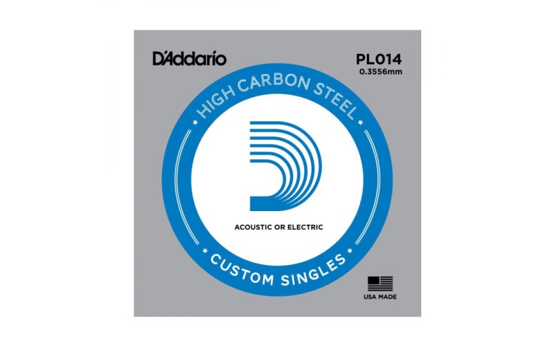 D'ADDARIO PL014 - Plain Steel - одиночная струна .014