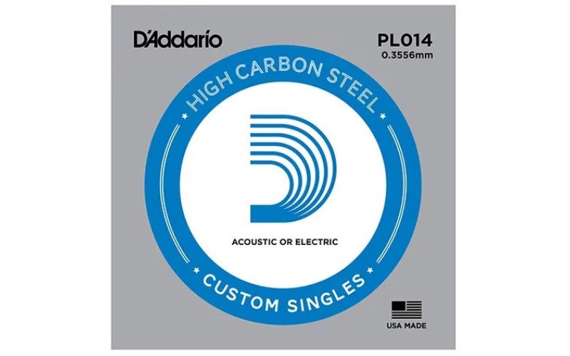 D'ADDARIO PL014 - Plain Steel - одиночная струна .014
