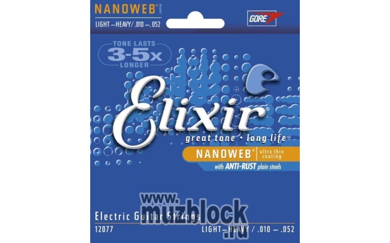 ELIXIR 12077 - струны для электрогитары, Light, 10-52