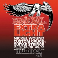 ERNIE BALL 2210 - струны для электрогитары Nickel Wound Extra Light (10-14-20w-28-40-50)