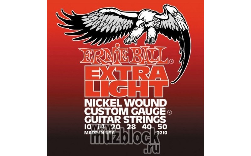 ERNIE BALL 2210 - струны для электрогитары Nickel Wound Extra Light (10-14-20w-28-40-50)