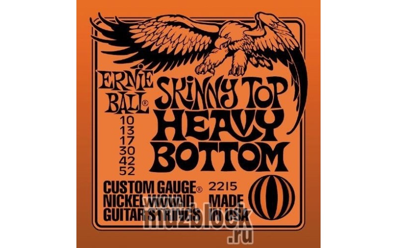 ERNIE BALL 2215 - струны для электрогитары Nickel Wound Skinny Top Heavy Bottom (10-13-17-30-42-52)