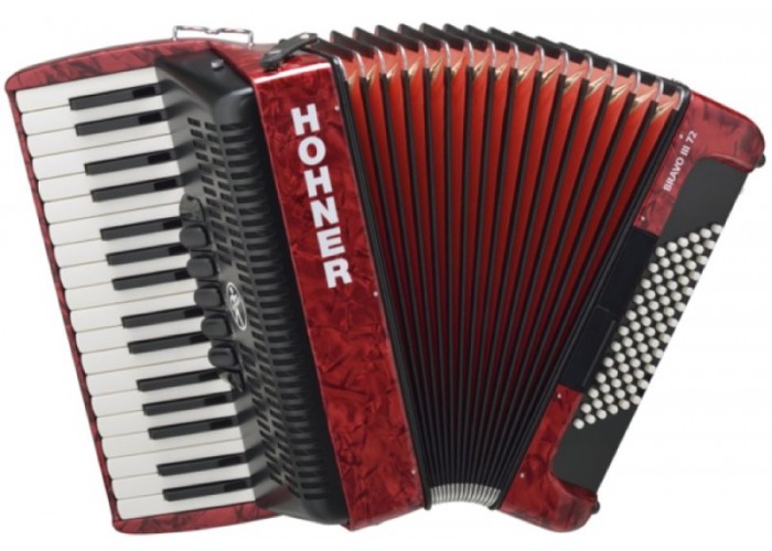 HOHNER Bravo III 72 (А4063) red - аккордеон 3/4