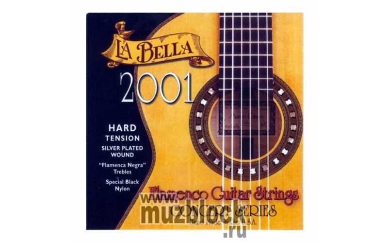 LA BELLA 2001 Flamenco Hard - нейлоновые струны для классической гитары, сильное натяжение