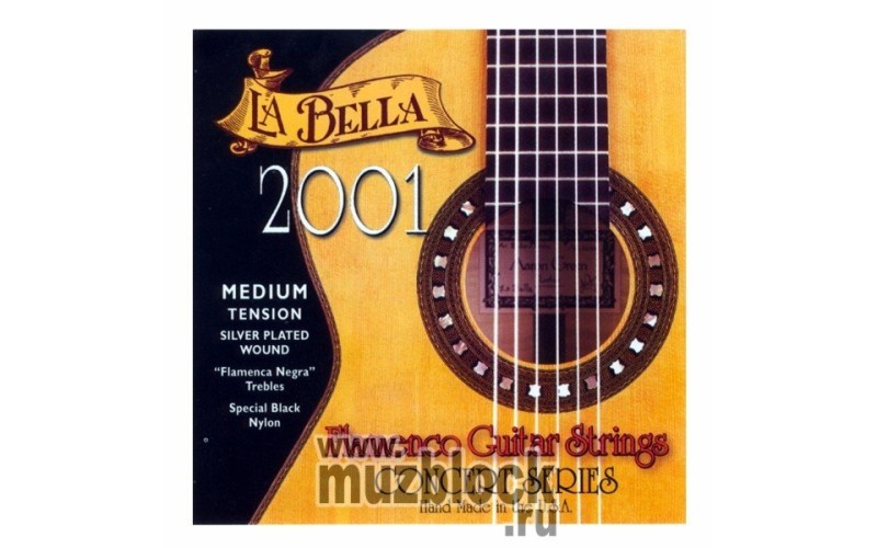 LA BELLA 2001 Flamenco Medium - нейлоновые струны для классической гитары, среднее натяжение