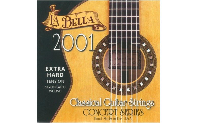 LA BELLA 2001 Extra Hard - нейлоновые струны для классической гитары, очень сильное натяжение