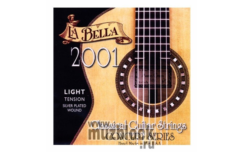 LA BELLA 2001 Light - нейлоновые струны для классической гитары, легкое натяжение