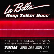 LA BELLA 750N - струны для бас-гитары, черный нейлон Black Nylon