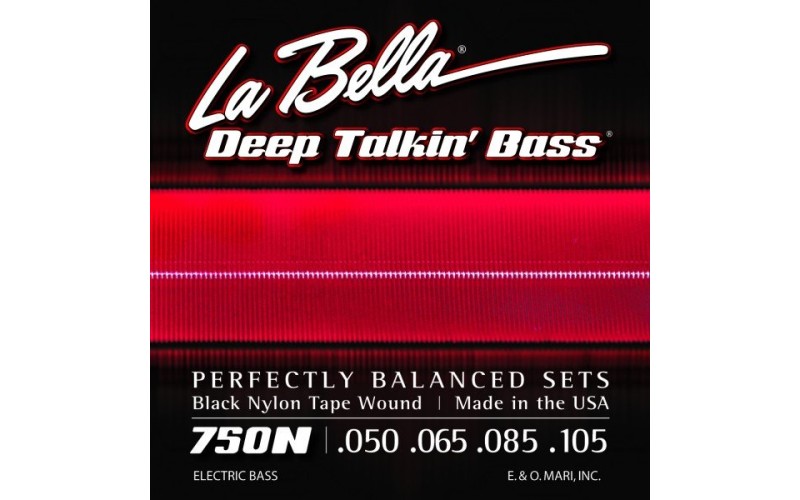 LA BELLA 750N - струны для бас-гитары, черный нейлон Black Nylon