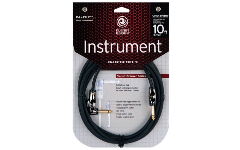 PLANET WAVES PW-AGRA-10 - шнур джек-угловой джек 3,05м