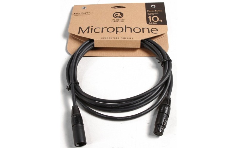 PLANET WAVES PW-CMIC-10 - микрофонный шнур XLR мама-XLR папа, 3 метра