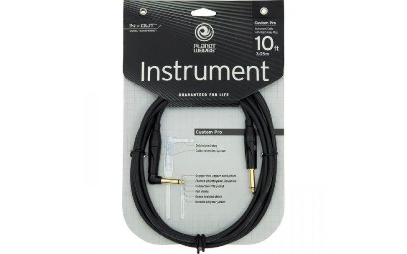 PLANET WAVES PW-CPGRA-10 - шнур джек-угловой джек, 3 метра