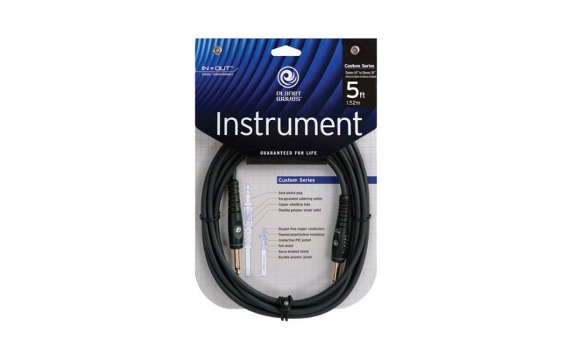 PLANET WAVES PW-G-05 - шнур джек-джек, 1,52 м. золотой джек, двужильный