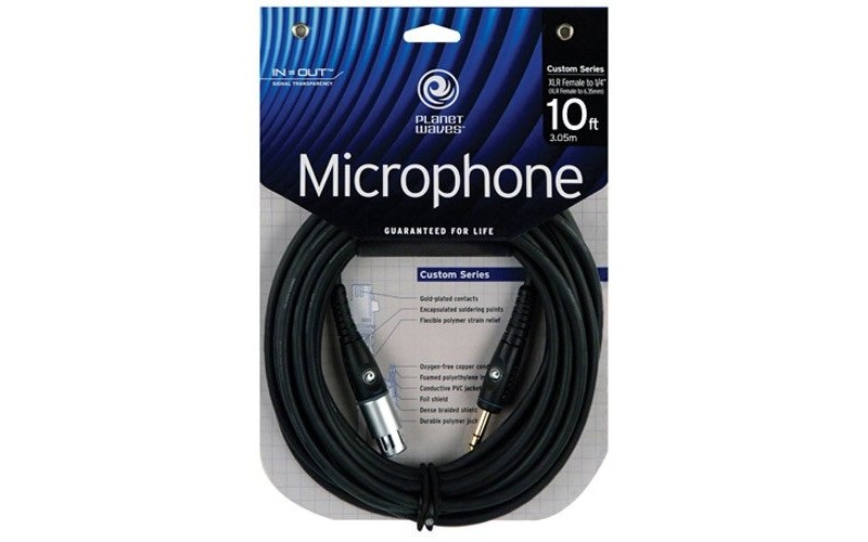 PLANET WAVES PW-GM-10 - микрофонный шнур Jack-XLR симметричный, 3 метра