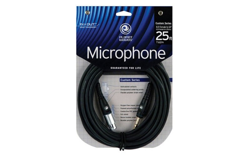 PLANET WAVES PW-GM-25 - микрофонный шнур Jack-XLR симметричный, 7,62 м.