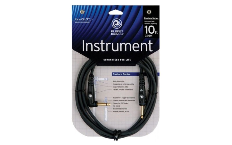 PLANET WAVES PW-GRA-10 - шнур джек-угл. джек 3,05 метра