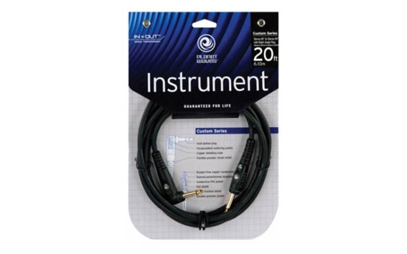 PLANET WAVES PW-GRA-20 - шнур джек-угловой джек 6,10 метра