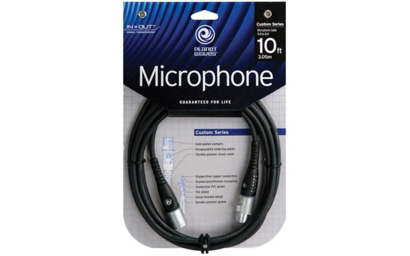 PLANET WAVES PW-M-10 - микрофонный шнур XLR Male - XLR Female, 3,05 м