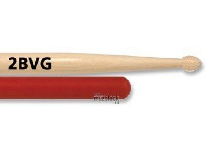 VIC FIRTH 2BVG - барабанные палочки 2B с антискользящим покрытием