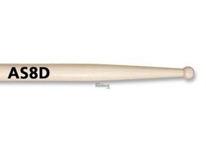 VIC FIRTH AS8D - барабанные палочки 8D, с круглым деревянным наконечником и более длинной ручкой