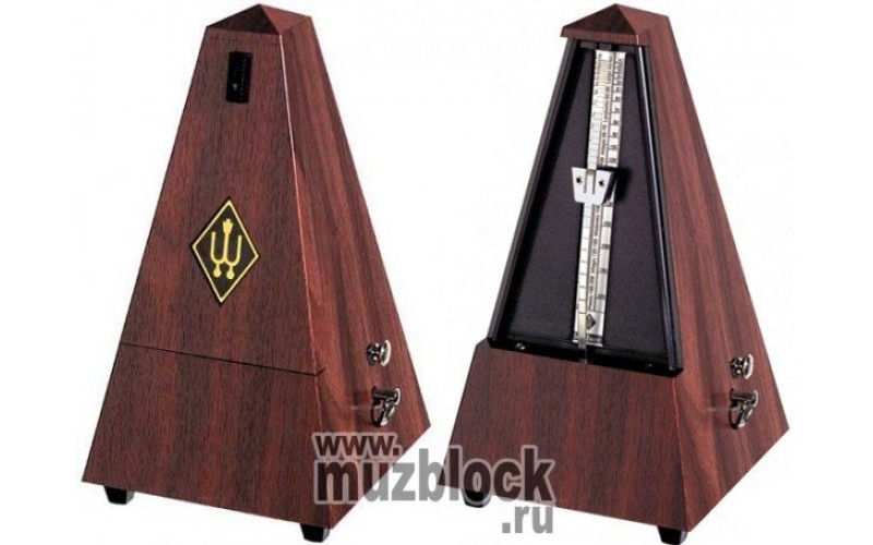 WITTNER 855111 - метроном механический со звонком, пластик, цвет красное дерево