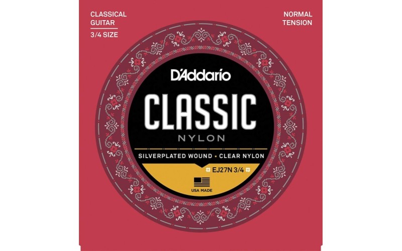 D'ADDARIO EJ27N 3/4 - струны для гитары 3/4, нейлон, Student Classics
