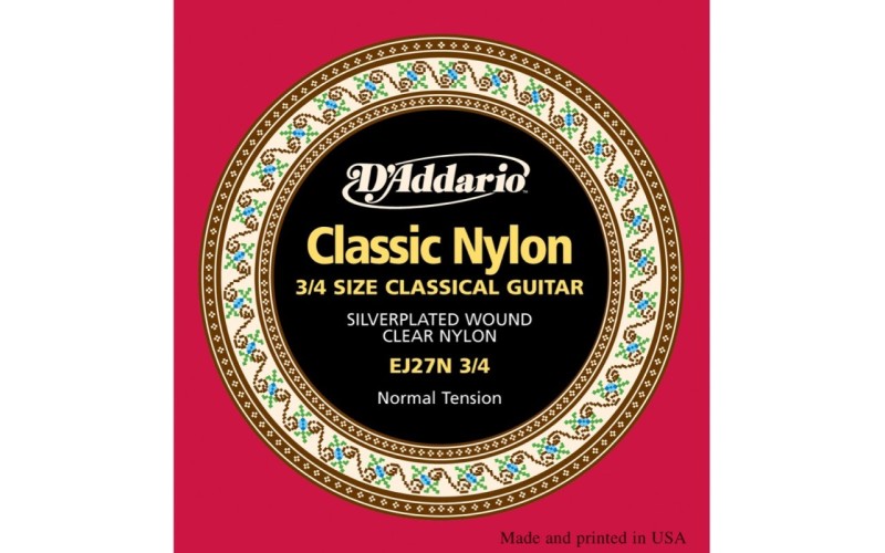 D'ADDARIO EJ27N 3/4 - струны для гитары 3/4, нейлон, Student Classics