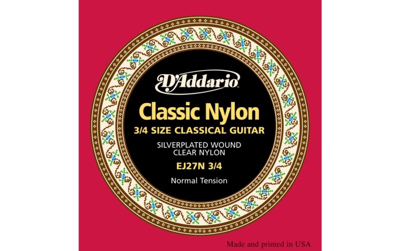 D'ADDARIO EJ27N 3/4 - струны для гитары 3/4, нейлон, Student Classics
