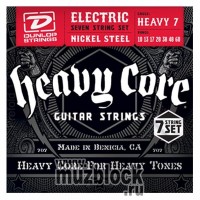DUNLOP DHCN1060-7 HEAVY CORE - струны для 7-струнной электрогитары, 10-60