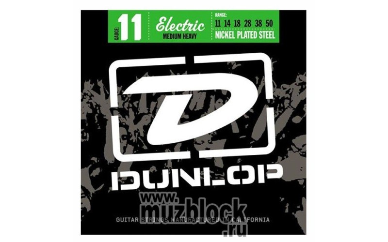 DUNLOP DEN1150 - струны для электрогитары, средне-сильное натяжение, 11-50