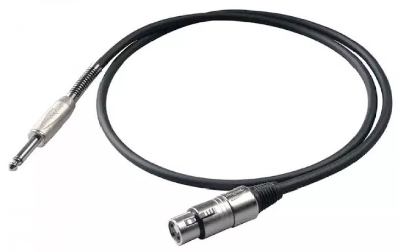 Proel BULK200LU5 - Сценический инструментальный кабель, 6.3мм Jack <->XLR мама , длина - 5 м