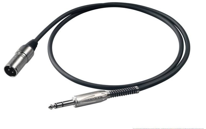 Proel BULK230LU05- Микр. кабель, XLR папа <->6.3mml Jack stereo, длина - 0.5 м