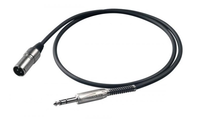 Proel BULK230LU10 - Микр. кабель, XLR папа <->6.3mml Jack stereo, длина - 10 м