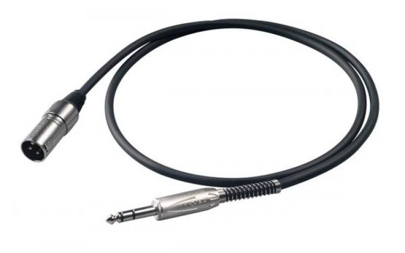 Proel BULK230LU5 - Микр. кабель, XLR папа <->6.3mml Jack stereo, длина - 5 м